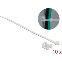 Delock Screw Fixing Mount 15 x 10 mm with Cable Tie L 200 x B 3.6 mm white