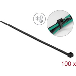 Delock Cable tie cold resistant L 200 x W 4.8 mm black 100 pieces