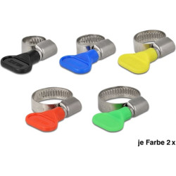 Delock Butterfly Hose Clamp Set 10 pieces assorted colours