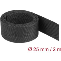 Delock Fabric heat shrink tube 2 m x 25 mm shrinkage ratio 2:1 black