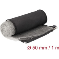 Delock EMI Shielding braided sleeve with zip heat resistant 1 m x 50 mm black