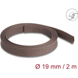 Delock Braided Sleeve rodent resistant stretchable 2 m x 19 mm brown