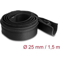 Delock Cable sleeve neoprene flexible with zip 1.5 m x 100 mm black
