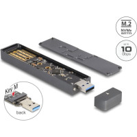 Delock External Enclosure for M.2 NVME PCIe SSD or SATA SSD with USB 10 Gbps Type-A male
