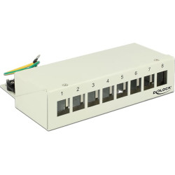 Delock Keystone Desktop Patch Panel 8 Port grey