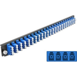 Delock 19″ Splice Box Front Panel 24 port LC Quad blue
