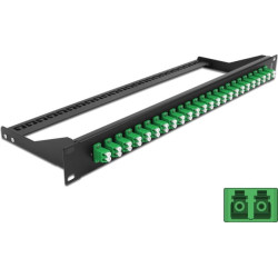 Delock 19″ Fibre Patch Panel 24 port LC Duplex green