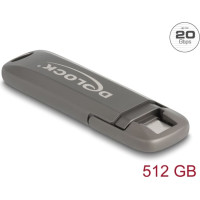 Delock USB 20 Gbps USB-C™ Memory Stick 512 GB, Read Speed: 1980 MB/s - Metal Housing