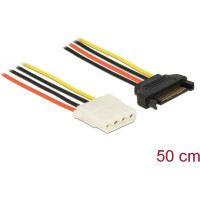 Delock Power Cable SATA 15 pin male > 4 pin female 50 cm