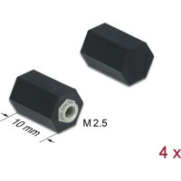 Delock Standoff M2.5, hexagon, inside, 10 mm black 4 pcs