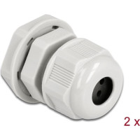 Delock Cable Gland PG9 for round cable with four cable entries grey 2 pieces