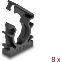 Delock Cable sleeve holder with locking clip 18.5 mm 8 pieces black