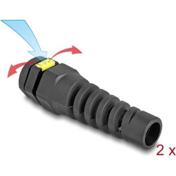 Delock Cable Gland M12 with ventilation and strain relief IP68 dust and waterproof black 2 pieces