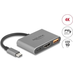 Delock USB Type-C™ Adapter to HDMI 4K 30 Hz with USB Type-A and USB Type-C™ PD 2.0 90 W