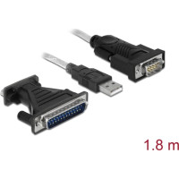 Delock Adapter USB 2.0 Type-A > 1 x Serial DB9 RS-232 + Adapter DB25