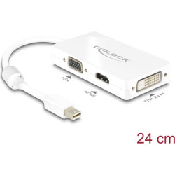 Delock Adapter mini Displayport 1.1 male - VGA / HDMI / DVI female Passive white