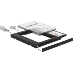 Delock Slim SATA 5.25″ Installation Frame (10 mm) for 1 x 2.5″ SATA HDD up to 9.5 mm