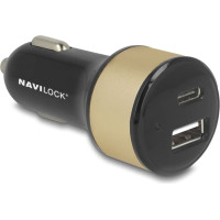 Navilock Car charger 1 x USB Type-C™ + 1 x USB Type-A 32 W