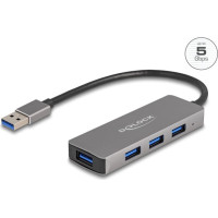 Delock 4 Port USB 5 Gbps Hub with USB Type-A connector – USB Type-A ports on the side