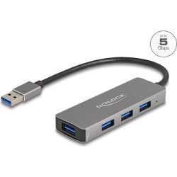 Delock 4 Port USB 3.2 Gen 1 Hub with USB Type-A connector – USB Type-A ports on the side