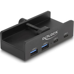 Delock External USB 5 Gbps 4 Port Hub 2 x USB Type-A and 2 x USB Type-C™ with Locking Screw