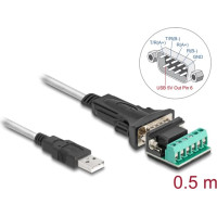 Delock Adapter USB 2.0 Type-A to 1 x Serial RS-422/485 male with 6 pin terminal block 5 V 0.5 m