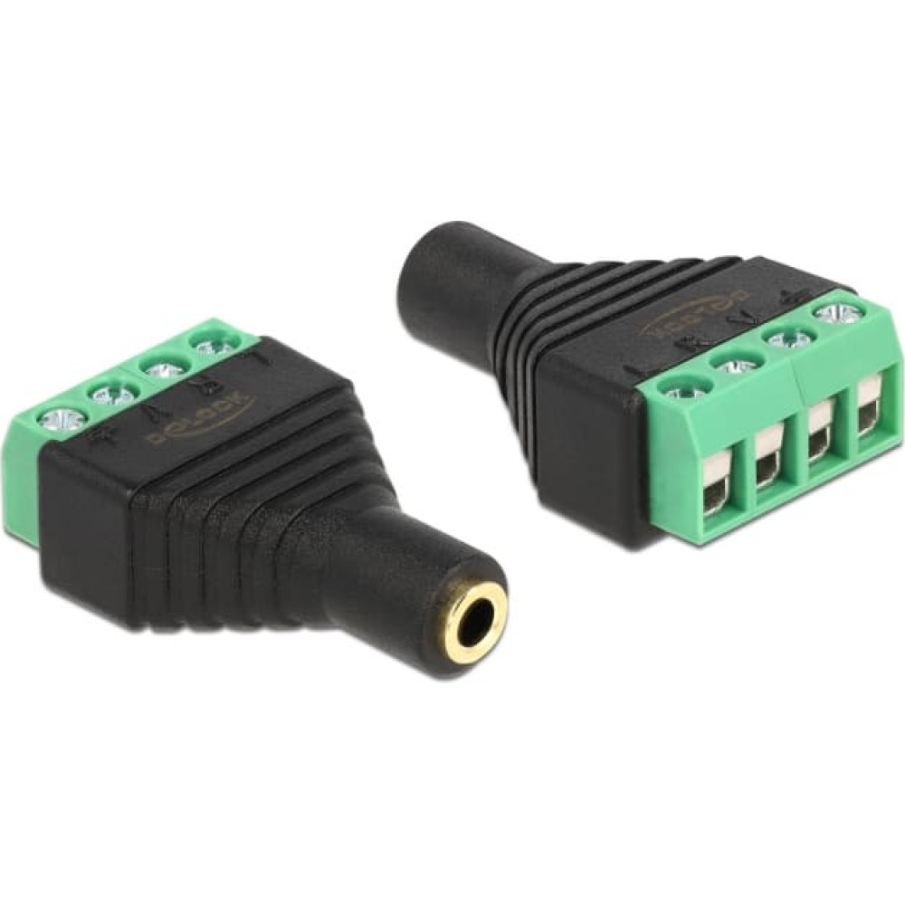 Delock Adapter Stereo jack female 3.5 mm > Terminal Block 4 pin