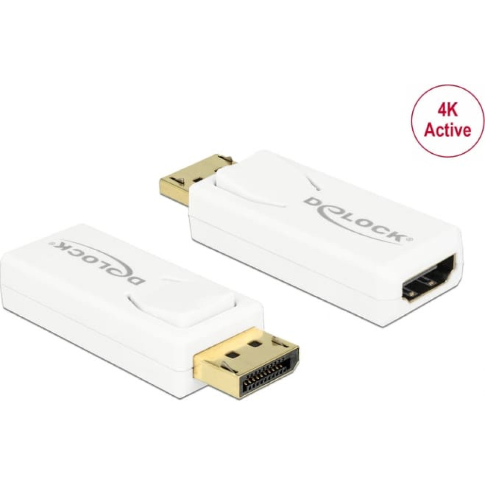 Delock Adapter DisplayPort 1.2 male > HDMI female 4K Active white