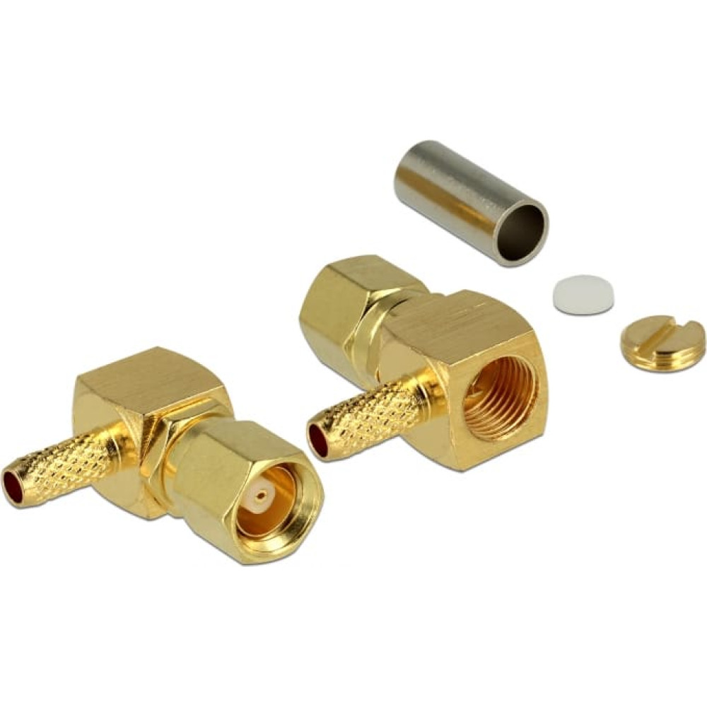 Delock SMC plug 90° angled for crimping RG-174 / RG-316