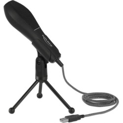Delock USB Condenser Microphone with Table Stand - ideal for gaming, Skype and vocals
