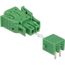 Delock Terminal block set for PCB 2 pin 3.81 mm pitch horizontal
