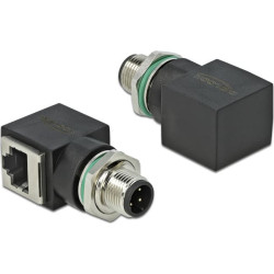 Delock Network Adapter M12 4 pin D-coded male to RJ45 jack