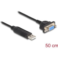 Delock USB 2.0 to serial RS-232 adapter D-Sub 9 female with compact connector housing 50 cm FTDI
