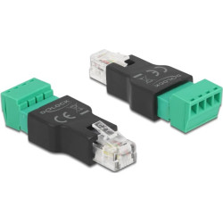 Delock Adapter RJ11/14 male to Terminal Block 4 pin 2-part