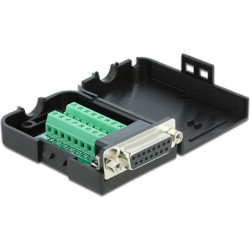 Delock Sub-D15 female to Terminal Block Adapter with Enclosure