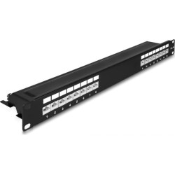 Delock 19″ Patch Panel 16 port Cat.6A 1U black