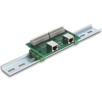 Delock RJ50 2 x female to 2 x Terminal Block with push-button for DIN rail