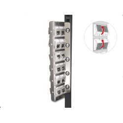 Delock Keystone Holder 12 port tiltable for 10″ and 19″ rack and wall mounting
