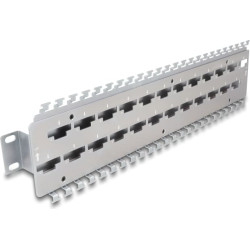 Delock 19″ Cable support rail for network cable connectors with LSA connection 24 port metal
