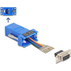 Delock D-Sub 9 pin female to RJ12 female Assembly Kit blue