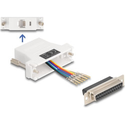 Delock D-Sub 25 pin female to RJ12 female Assembly Kit white
