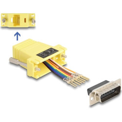 Delock D-Sub 15 pin male to RJ45 female Assembly Kit yellow