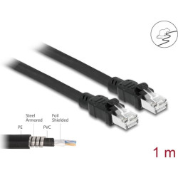 Delock Network cable RJ45 Cat.6A F/UTP with inner metal sheath 1 m