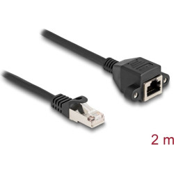 Delock RJ50 Extension Cable male to female S/FTP 2 m black