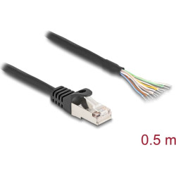 Delock Cable RJ50 male to open wire ends S/FTP 0.5 m black