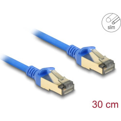 Delock RJ45 Network Cable Cat.8.1 F/FTP Slim 0.3 m blue