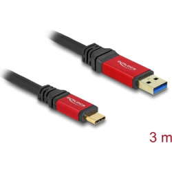 Delock USB 10 Gbps Cable USB Type-A male to USB Type-C™ male 3 m red metal