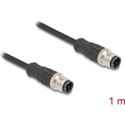 Delock M12 Cable D-coded 4 pin male to male PVC 1 m