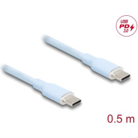 Delock USB 2.0 Cable USB Type-C™ male to male PD 3.0 60 W 0.5 m blue Silicone