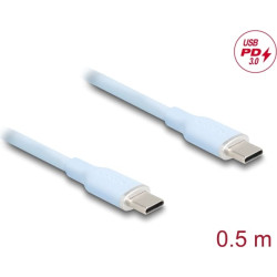 Delock USB 2.0 Cable USB Type-C™ male to male PD 3.0 60 W 0.5 m blue Silicone
